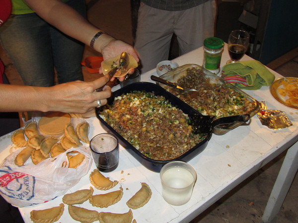 Filling the empanadas