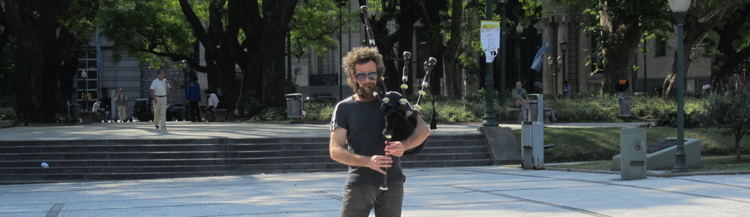 Bagpiper in Buenos Aires