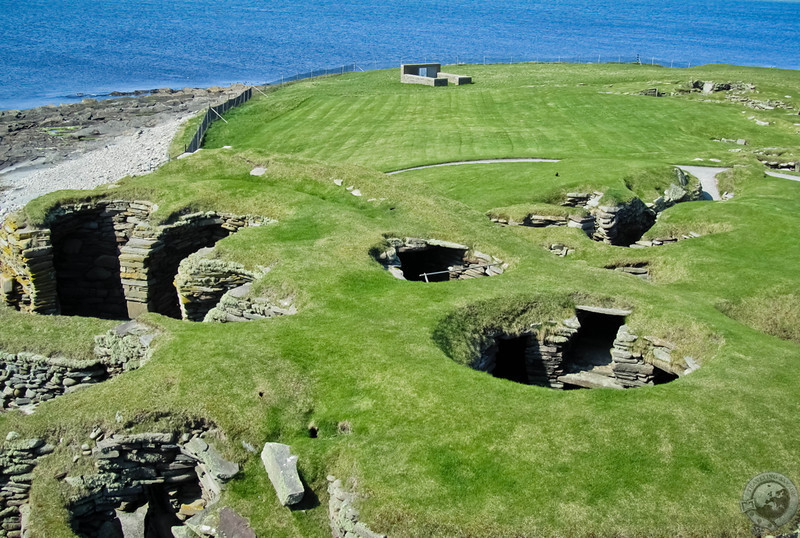 Aerial View of the Iron Age Wheelhouses at Jarlshof, Shetland