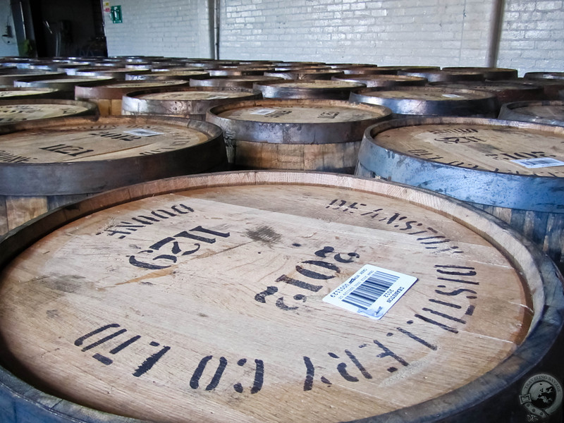 Barrels Waiting to Be Filled at Deanston