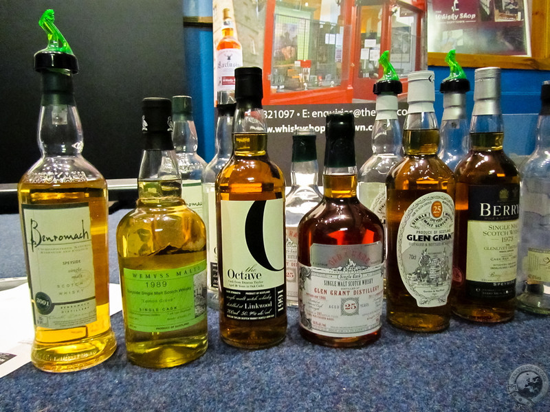 The tasting line-up at the Speyside Independent Bottlers Challenge