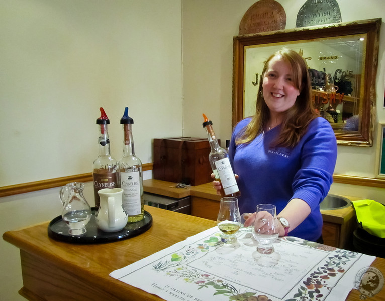 Claire Pouring Us Drams at Clynelish