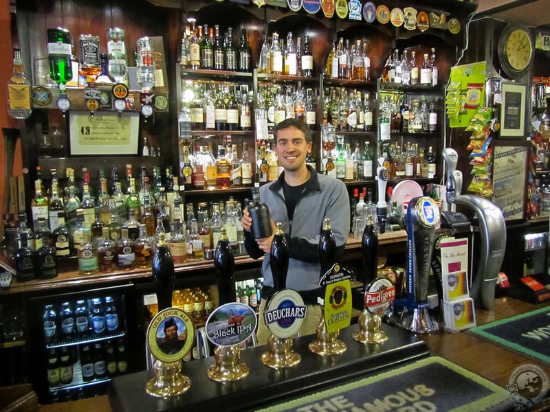 Me Behind the Bar at The Bon Accord Holding One of My Favorite Whiskies