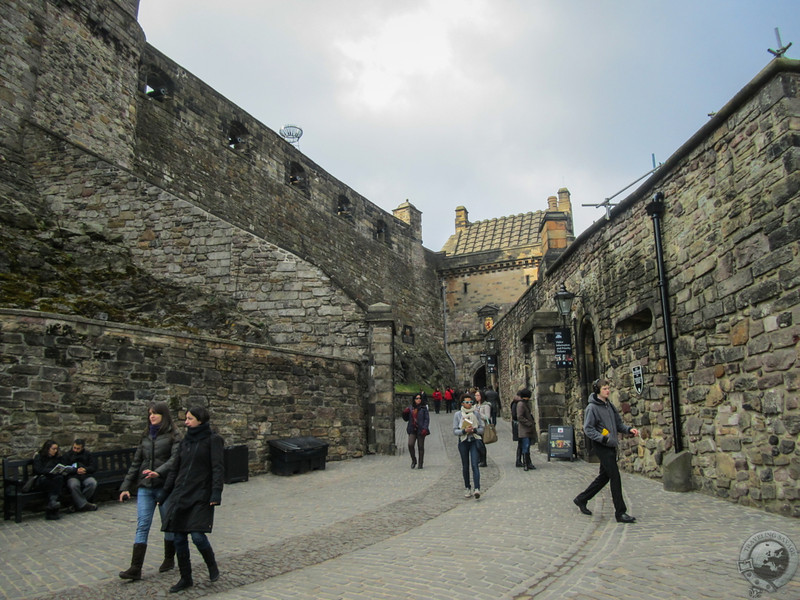 Just inside the castle's entrance