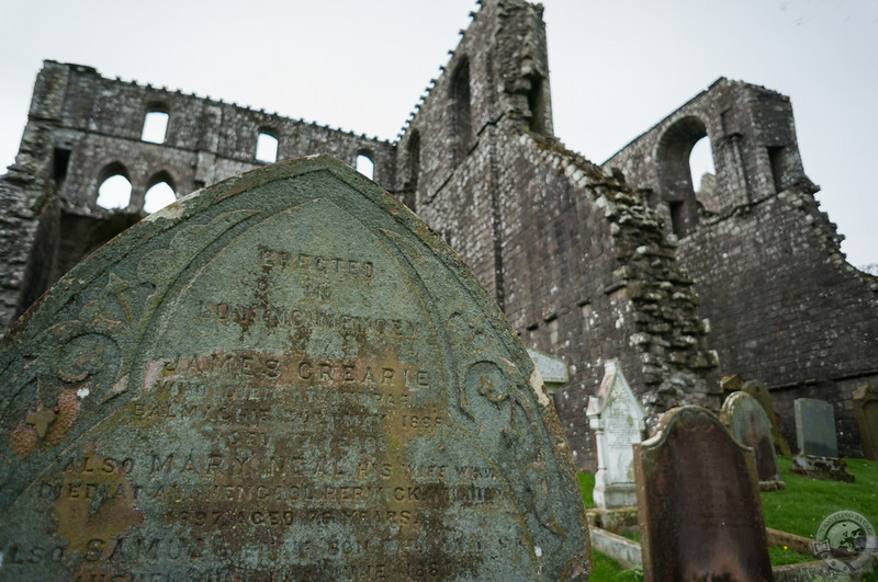 In the lichyard at Dundrennan Abbey