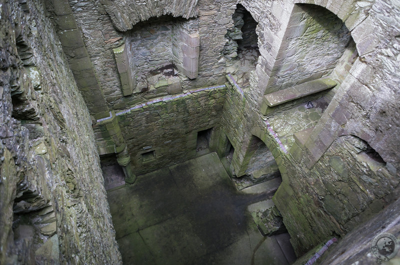 Down through Cardoness Castle's tower house