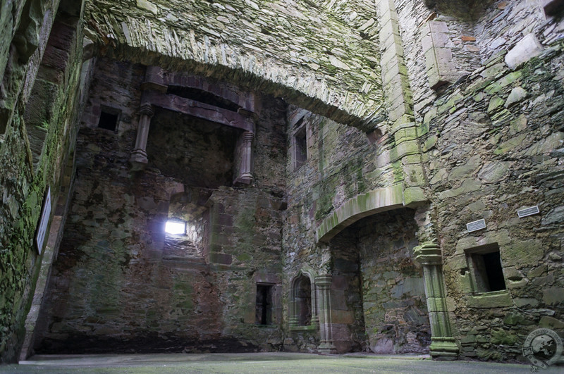 The hall at Cardoness Castle
