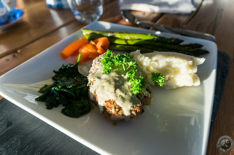 Baked chicken with homegrown vegetables