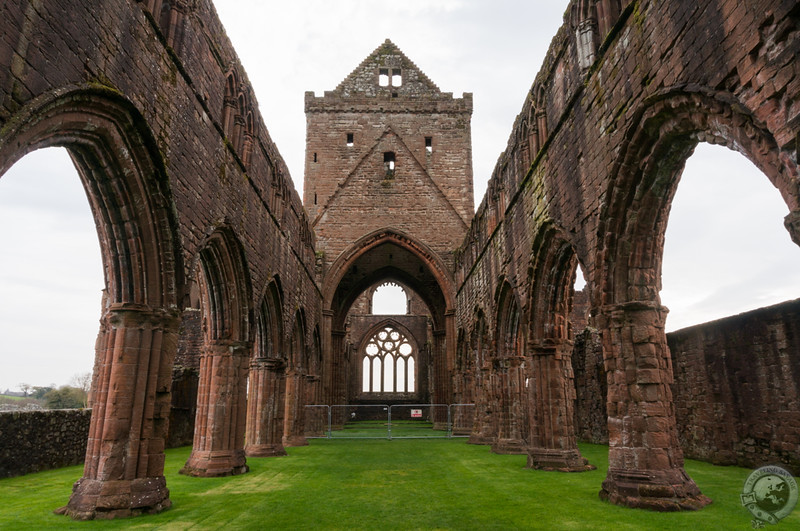 Inside the ruins of Sweetheart Abbey