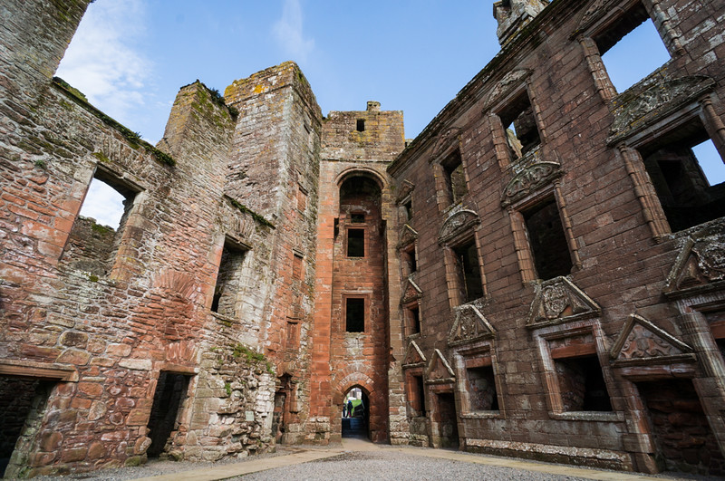 Inside Caerlaverock Castle