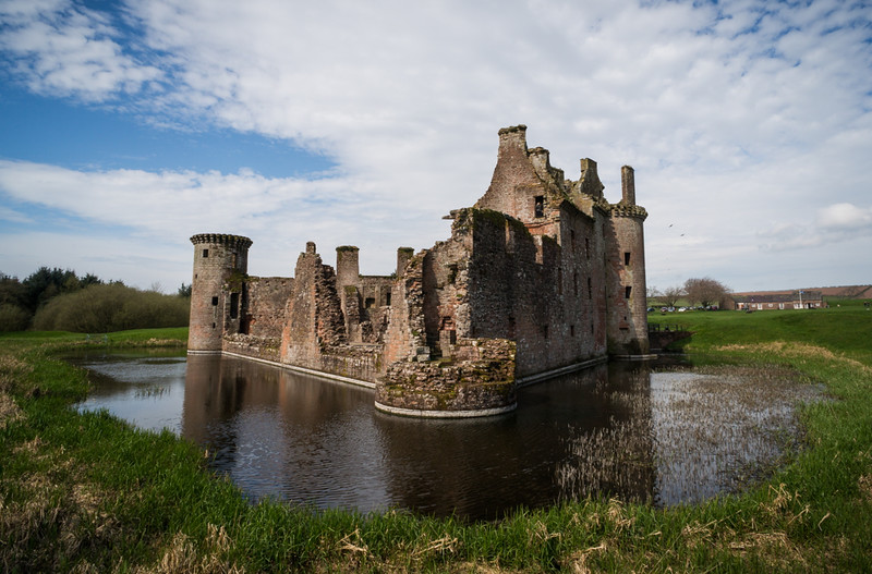 Caerlaverock Castle in the morning sun