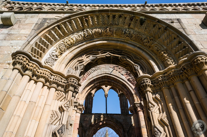 Gorgeous, carven entry to Jedburgh Abbey