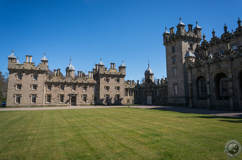 Crossing the courtyard of Floors Castle