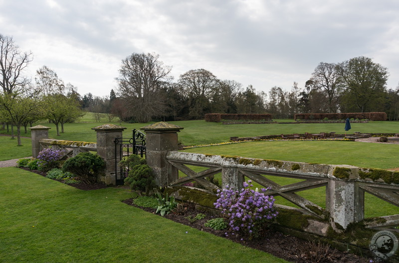 The manicured grounds behind the Roxburghe Hotel