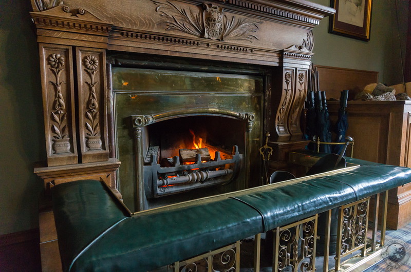 The Roxburghe's foyer fireplace