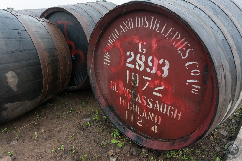 Whisky casks for aging Thistly Cross Cider