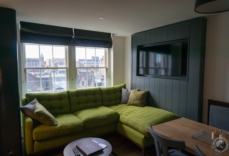 The comfy sitting area in my Old Town Chambers apartment