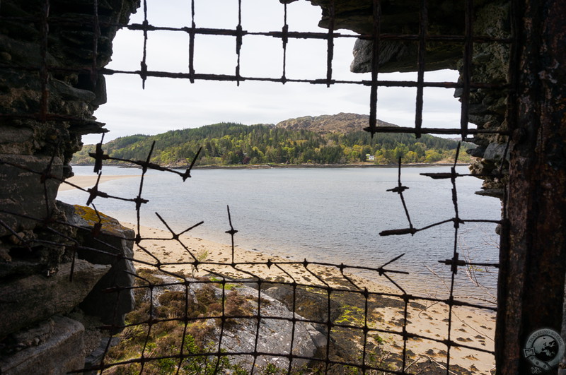 View through the ruins of Castle Tioram