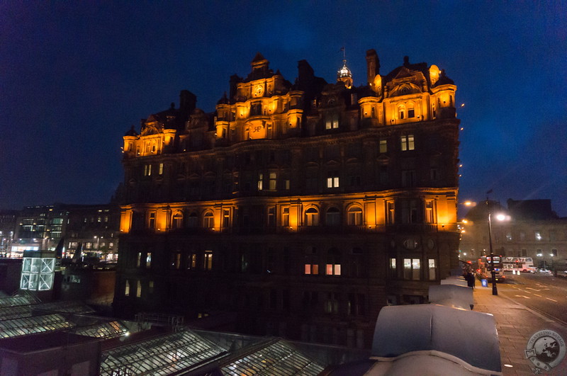 The Balmoral Hotel at night