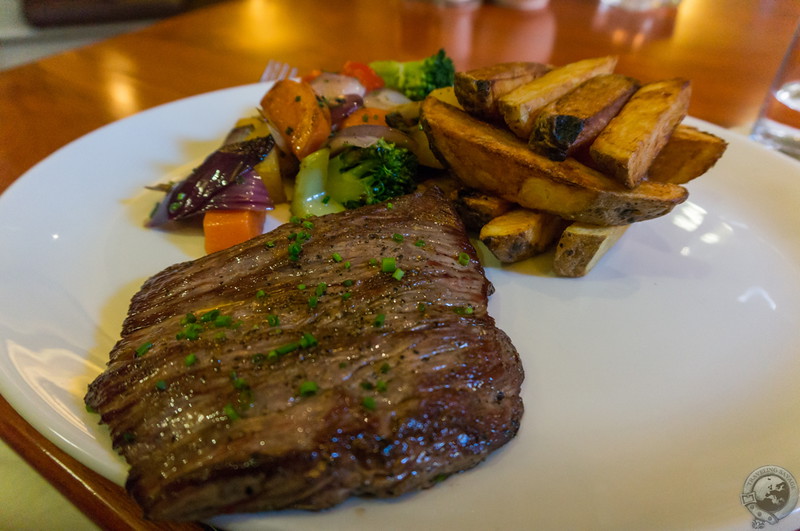 Steak and rustic fries