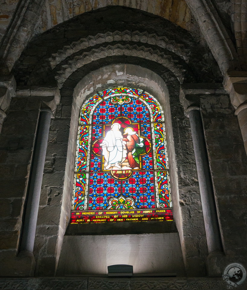 Beautiful stained glass inside Dunfermline Abbey