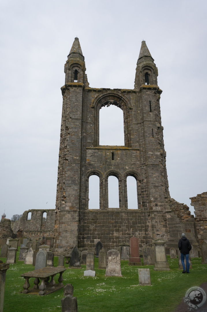 A facade still standing at St. Andrews Cathedral