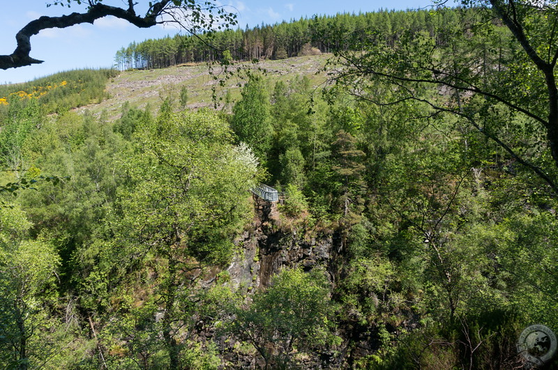 Corrieshalloch Gorge's viewing platform from the other side of the gorge