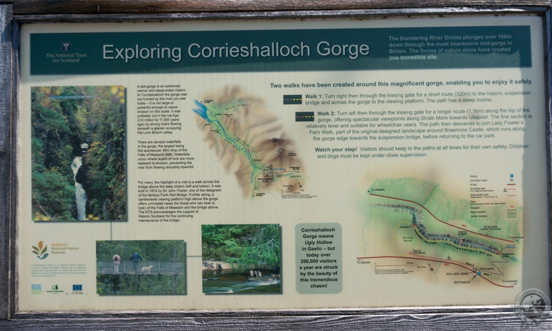 Details and walking routes at Corrieshalloch Gorge