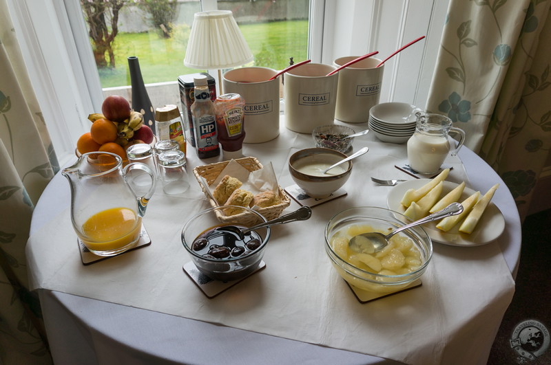Continental breakfast spread at Corriness House