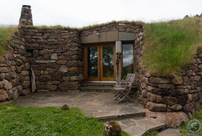 Flagstone terrace outside the kitchen