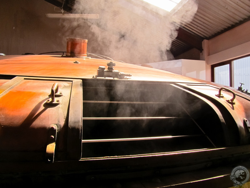 Steaming mash tun at Clynelish Distillery