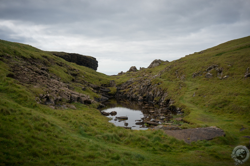 Fairy pools atop the sandstone cliffs